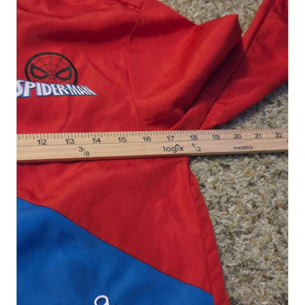 Marvel Spider-Man‎ Colorblock Hooded Zip Up Windbreaker Jacket Youth Size 9-10